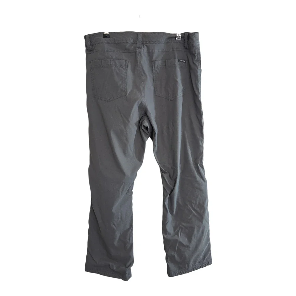 Eddie Bauer Men Gray Nylon Fleece Lined Cargo Hiking Pants Size 36 x 30‎